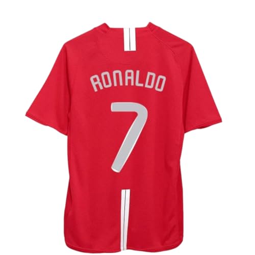 Ronaldo #7 Man U Short Sleeve Red 07/08 Soccer Jersey for Men Fan Version (US, Alpha, XX-Large, Regular, Regular, Red)