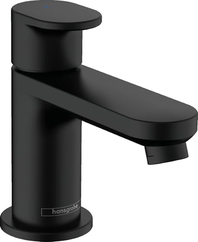 hansgrohe Vernis Blend - Waschtischarmatur für Kaltwasser ohne Ablauf, Wasserhahn für Gäste WC mit Auslauf Höhe 59 mm, Mischbatterie Waschbecken wassersparend (EcoSmart), Mattschwarz, 71583670