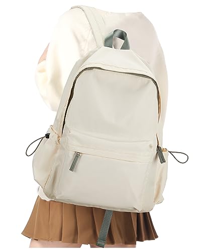 UPPACK Backpack Lightweight bag Waterproof college backpack for cute Aesthetic backpack Casual Daypack for Men Women(Beige Green)