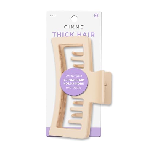 Gimme Beauty XL Rectangle Double Teeth Claw Clip - Extra-Large Accessory for Strong Hold - Perfect...