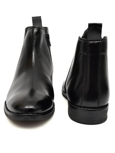 Image of SVpanther Men's Classic Tan Chelsea Boots | Genuine Leather | Slip-On Ankle Boots for Formal & Casual Wear