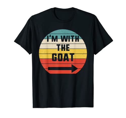 Disfraz vintage de pareja con texto "I'm With Goat" Camiseta