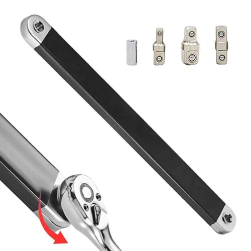 Extension Wrench Set - 15 Inch Ratcheting Extender Tool | Offset High Torque Hand Wrench Adapter Steel Grip Mechanical Repair fo