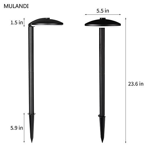 Mulandi 2.5W Low Voltage Landscape Path Lights, 12V 250 Lumen Outdoor Light, Aluminum Body And Frost Shade With Plastic Spike, 3000K Warm White For Walkway, Driveway, Yard, Patio Lawn Lamp #TOP1