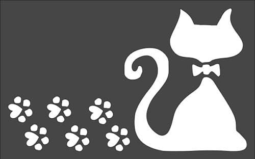 Plantilla de plástico reutilizable con diseño de huella de gato, diseño de gato
