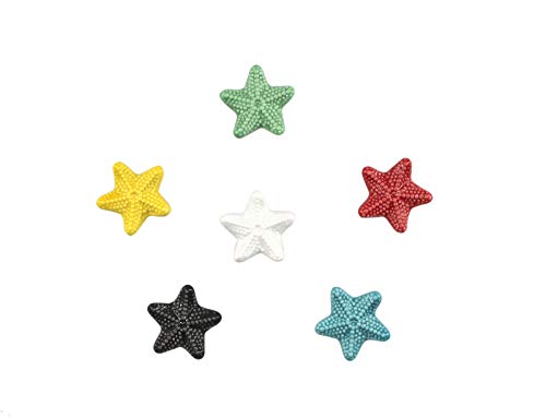Annakideya Pack of 8 White Starfish Shaped Ceramic Drawer knobs with zinc Alloy Base Cabinet pulls Dresser Wardrobe Handles - Image 3