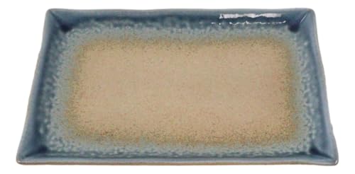 Set 5 Platos Rectangulares Sushi Porcelana Azul 19.7x12 cm miniatura 3