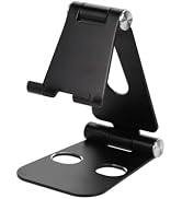 MOTTERU(モッテル) アルミ スタンド iPhone/iPad/スマートフォン/タブレット/Nintendo Switch 対応 角度調節可能 折りたたみ可能 コンパクト ブラック MOT...