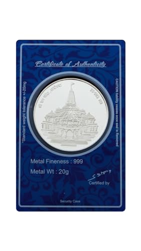 Image of Bangalore Refinery 999 Purity Silver Coin of Ram Mandir