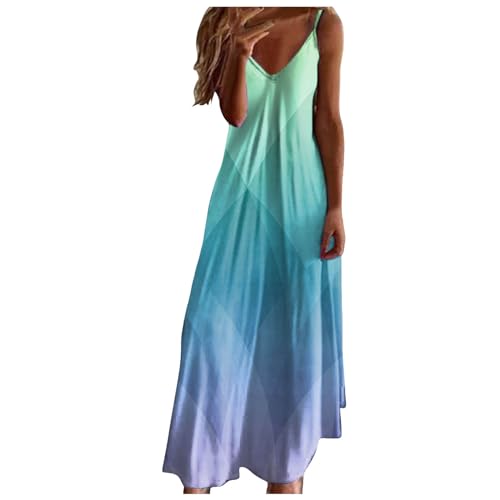 Sommerkleid Damen Leicht Und Luftig, Kleid Damen Sommer Lang Ärmellos Musselin Trägerkleid Boho Maxikleid Sommerkleider Große Größen...