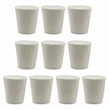 Bonsicoky 10 Pack Solid Rubber Stoppers - 3# Tapered Shaped Lab Bungs Plug - White Lab Plug for Flask, Plug Holes, Test Tube