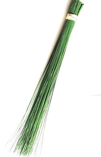 1 Piece of 27-28-inch Colorful Asian Coconut Leaf Broom Multi-Surface Sturdy Authentic Thai Natrual Broom (Green)