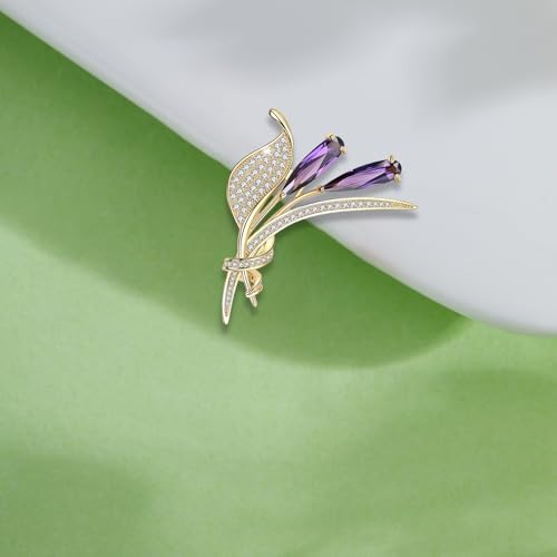 Image of Gold Crystal Flower Leaf Brooches for Womne Elegant Rhinestone Pearl Floral Brooch Pins Fashion Jewelry Brooch pin Accessories for Women Men Gift