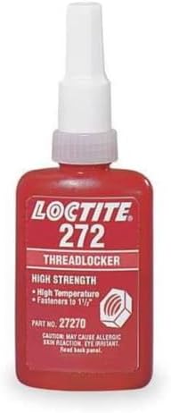 Loctite Threadlocker, LOCTITE 272, Red, High Strength, Liquid, 250 mL Bottle 195542-1 Each
