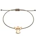 Produktbild Selfmade Jewelry Armband Damen Roségold Schutzengel Handgemachtes Makramee Armbändchen mit Engelchen Inkl. Geschenk-Verpackung (Roségold - Braun)