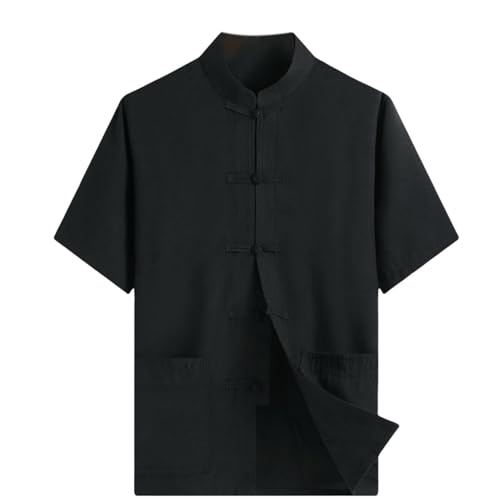 Chemise d'été homme lin décontracté manches courtes style chinois traditionnel