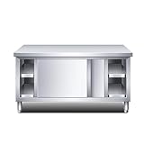 KUKIXKK Mesa Acero Inoxidable, Mesa de Trabajo, Mesas para la preparación de Comida, Tabla de Cocina Profesional para Restaurante Escuela(120x60x80cm/47.2x23.6x31.4in)