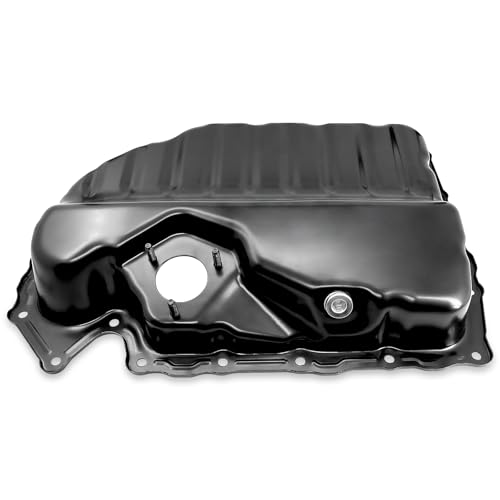Lower Engine Oil Pan Sump with Drain Plug, Compatible with