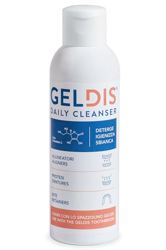 GELDIS Gel Limpiador Ferula - Gel Limpiador para la higiene diaria Aparatos de ortodoncia, Prótesis dentales, Limpia ferulas dentales, Limpiador alineadores dentales (100 ml - 1 pieza)