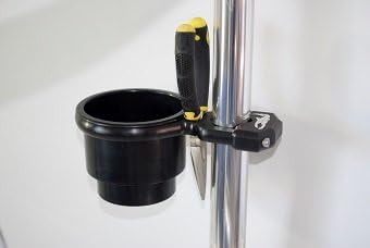 Universal Mount Boat Cup Holder by Cuda's Customs (Black, Fits 2" to 1 1/2" Lg Cup)