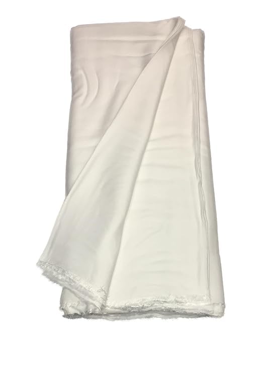 Kashvi Luck Fabrics Rayon Plain Fabric, 44" Width, Soft Finish Unstitched Rayon Solid for Women & Girls | White, 5mtr-picture-11