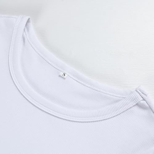 Artfish Women's Short Sleeve Shirts Crewneck Cropped Workout Slim Fitted Ribbed Casual Basic T-Shirts3