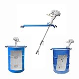 55 Gallon Drum Mixer Pneumatic Industrial Drum Agitator, 3/4HP, Stainless Steel Material for Open Head & Closed Head 200L Drum (Use for Closed Head Drum)