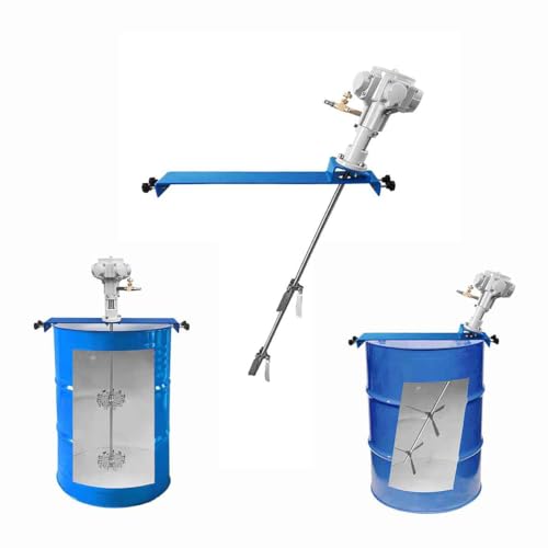 55 Gallon Drum Mixer Pneumatic Industrial Drum Agitator, 3/4HP, Stainless Steel Material for Open Head & Closed Head 200L Drum (Use for Closed Head Drum)