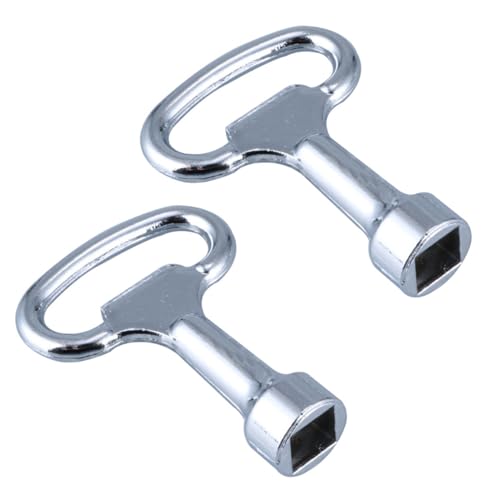 UENXRXE 2 Pièces Cle Carre, Clé De Radiateur, Clés De Purge Clés Carrées Prise De Courant Interrupteur 12 * 8 * 8 Mm Pour Compteur D'Eau À Gaz Boîte De Radiateur En Alliage De Zinc Argenté