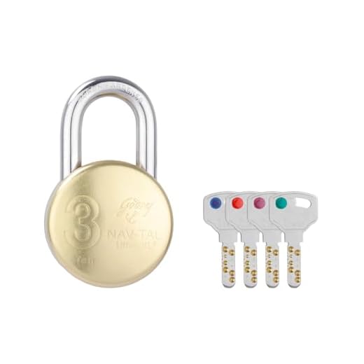 Godrej Nav-tal Ultra XL+ Brass Padlock - 4 Keys
