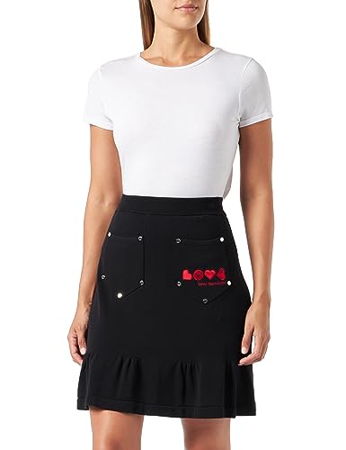 Love Moschino Falda Grande Y Logotipo de La Marca Y Corazones Bor...
