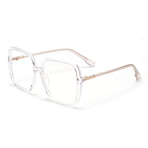 HAOMAO Gafas de Bloqueo de luz Azul cuadradas Grandes con Montura Transparente para Mujeres y Hombres Transparentes