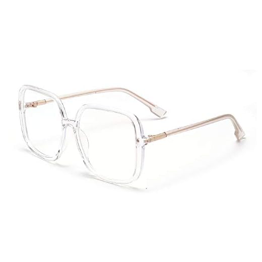 HAOMAO Gafas de Bloqueo de luz Azul cuadradas Grandes con Montura Transparente para Mujeres y Hombres Transparentes