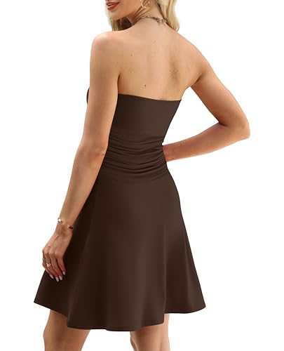 Image of OFEEFAN Womens Tube Dresses Strapless Homecoming Graduation Formal Party Club Mini Dress Date Outfits