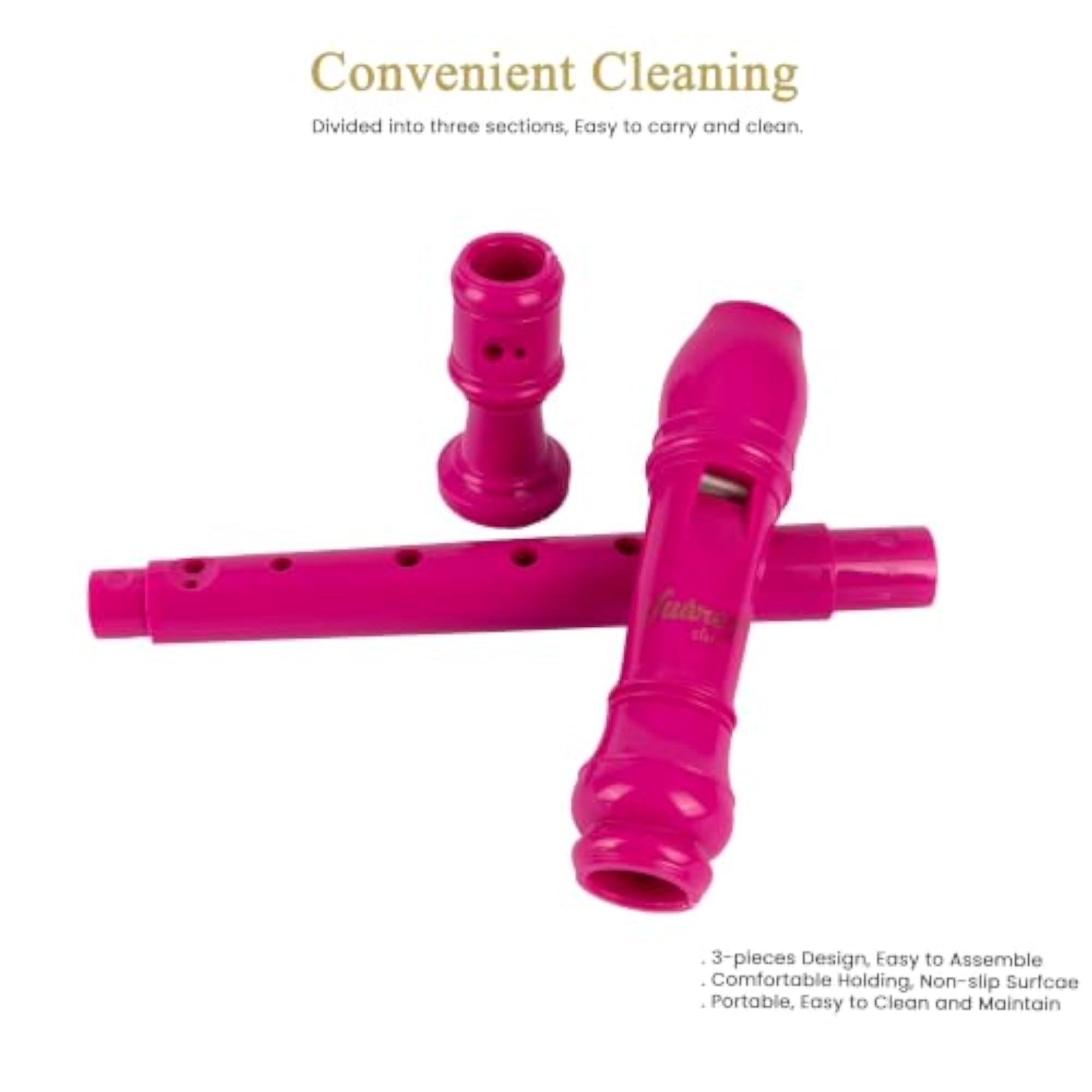 JRF200RD German Soprano Recorder, ABS Plastic