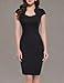Women's 1950s Retro Vintage Cap Sleeve Black Pencil Dress S CL8947-1