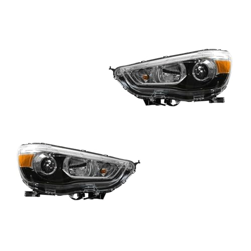 YIZISECCE DIY Headlight Set 2 Piece Clear for Mitsubishi for Outlander Sport ES/SE 2011-2018 & LE 2013 2018 & GT 2015-2017 & SEL 2016-2018 125-9414