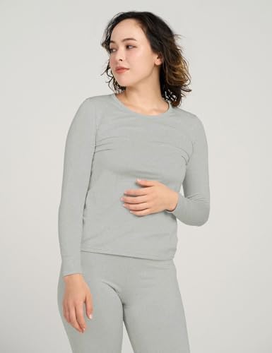LAPASA Women Thermal Crewneck Base Layer L15R1 Light Heather Gray — view 5