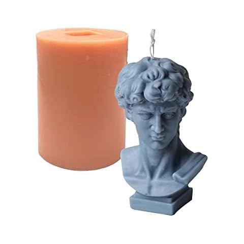 Candle Moulds David Figure Candle Making Silicone Retro Plaster Statue Mould DIY Aromatherapy Ornament Mold Vintage 3D Human Figure Home Decoration Cover