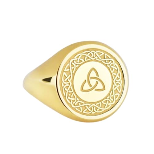 Bague Triquetra en argent contre les bijoux qui ternissent, chevalière ronde robuste