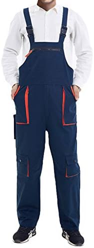 Oralidera Mens Workwear Bib and Brace Overalls Polycotton Work Trousers Painters Dungaree with Multi-Pockets, Green, M
