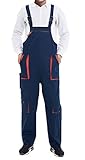 Oralidera Herren Qualität Latzhosen Arbeitskleidung Arbeitshose mit Multifunktionalen Taschen Robuste Arbeits-Latzhose, Navy Blau, XXL
