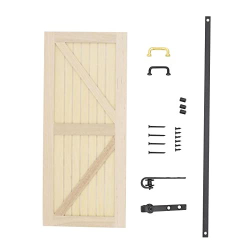 Mini Door Wooden 1/12 Scale for Dollhouses Life Scene Layout Kitchen DIY Fitments, Yellow