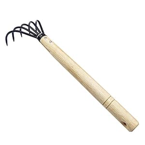 Hand Cultivator Bodemfrees Klauw Rake Tuingereedschappen 5-Prong Carbon Steel met Hardhout Handvat Efficiënte prestaties…