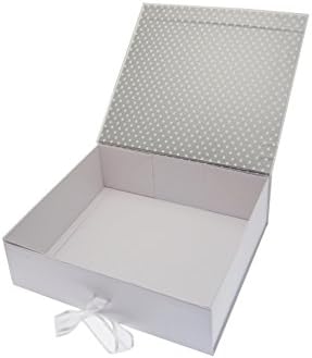 White Cotton Cards Patterned Wedding Rings, Wedding Day Large Keepsake Box (PWR2X)