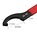 C Hook Spanner Wrench for 38-42mm Round Nut - Collet Chuck Tool with Red Non-Slip Rubber Handle, Carbon Steel Construction for Durability and Grip(38-42mm)