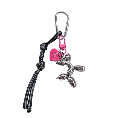 KBRPEY Llavero Tridimensionales para Perros Llavero de Perro Globo para Colgar Mochilas Llavero Decorativo Lindos Dijes para Bolsos Bonito Decoración de Bolsos para Mujeres Niñas (Plata)