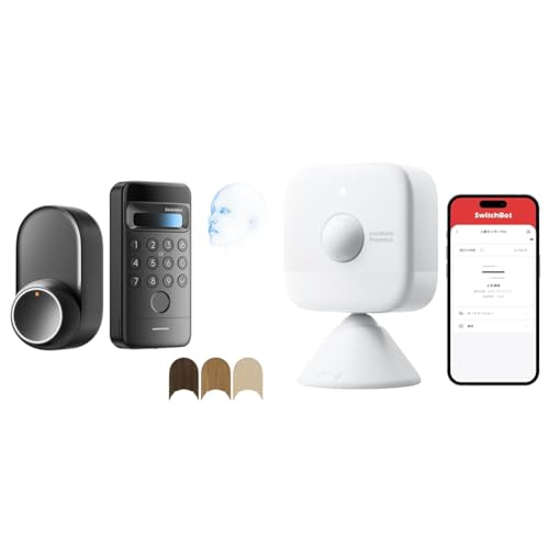 �y�Z�b�g�����zSwitchBot �X�C�b�`�{�b�g �X�}�[�g���b�N Ultra ��F�؃p�b�h �w��F�� �Ïؔԍ� �X�}�[�g�L�[ �h�A���b�N �I�[�g���b�N + �l���Z���T�[Pro Alexa �Z�L�����e�B Google Home Siri LINE�ɑΉ� �h��