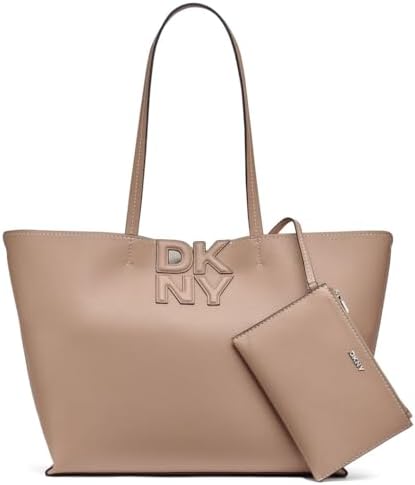 DKNY Nicole Tote para mujer 100% poliuretano, cappucino y gris cl...