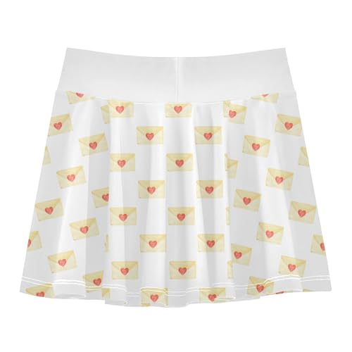 Girls Skorts High Waist Athletic Skirts with Shorts Love Letter Stretchy Teens Performance Tennis3